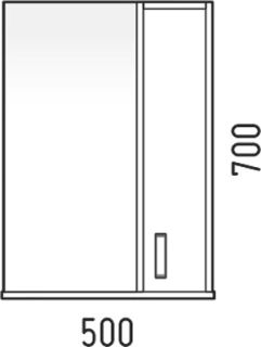 Зеркало-шкаф Corozo Колор 50см белый/синий SD-00000709